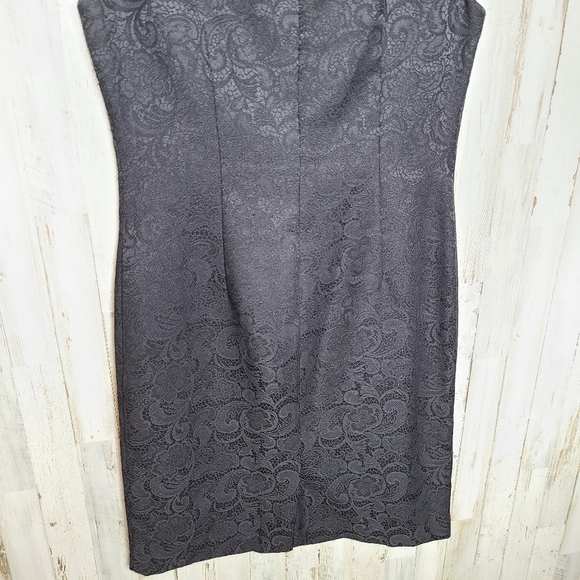 SD Collection Black Sleeveless Sheath Dress Embossed Print Ladies Size 10 - Picture 11 of 11